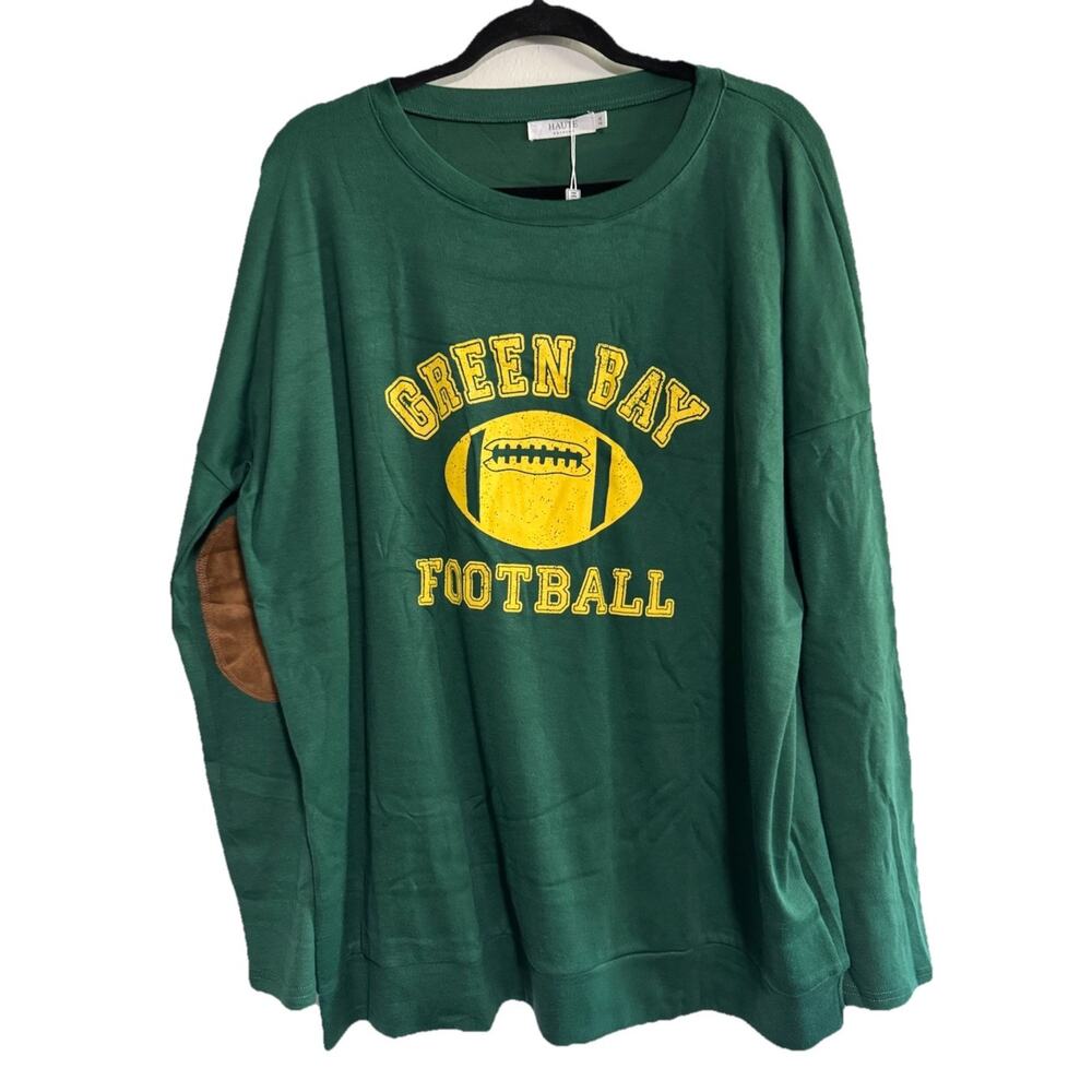 Women's Game Day Football Sweatshirt - 2X - Green Bay Packers NFL